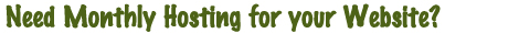 Need monthly hosting for your website?